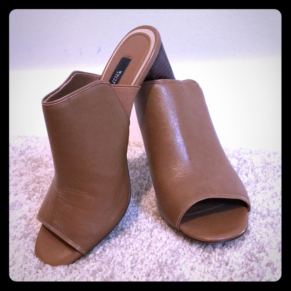 White House Black Market Camel Colored Heels